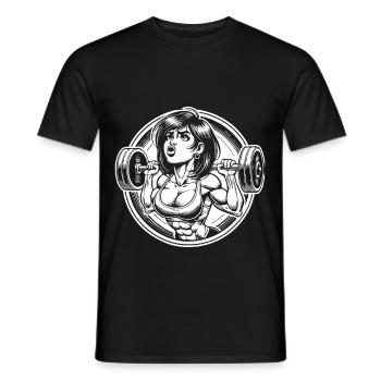 Comic Strength Athlete Design - Bodybuilding Woman - Men's T-Shirt - black - Front - AI Model Male 178 light (178cm)
