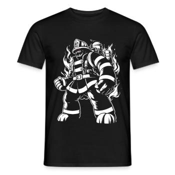 Monster Feuerwehrmann - Männer T-Shirt - Schwarz - Vorne - AI Model Male 178 light (178cm)