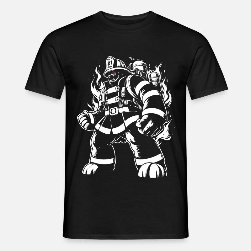 Monster Feuerwehrmann - Männer T-Shirt - Schwarz