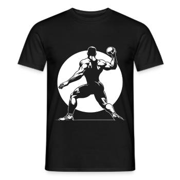 Shot put – strength. Technology. Precision. - Men's T-Shirt - black - Front - AI Model Male 178 light (178cm)