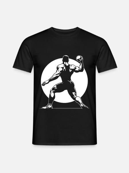 Kugelstoßen – Kraft. Technik. Präzision. - Männer T-Shirt - Schwarz