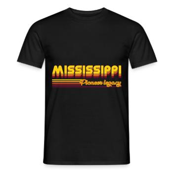 cool Mississippi USA states design - Men's T-Shirt - black - Front - AI Model Male 178 light (178cm)