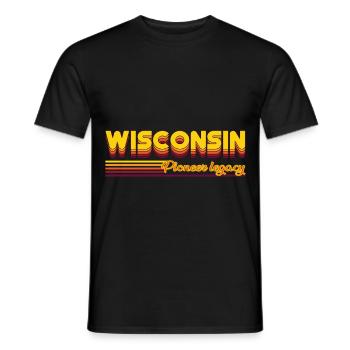 Cool Wisconsin États-Unis États Design - T-shirt homme - noir - Devant - AI Model Male 178 light (178cm)