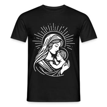 Mère Marie Design – Symbole d’amour - T-shirt homme - noir - Devant - AI Model Male 178 light (178cm)