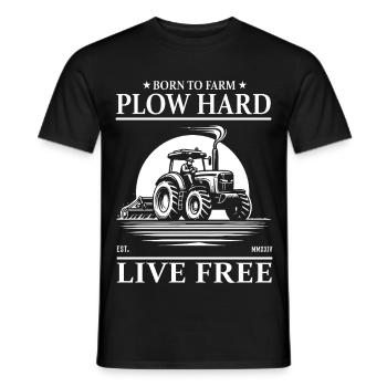 tracteur cool, né pour cultiver, labourer dur, vivre libre - T-shirt homme - noir - Devant - AI Model Male 178 light (178cm)