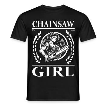 Cool Chainsaw Girl Design - Men's T-Shirt - black - Front - AI Model Male 178 light (178cm)