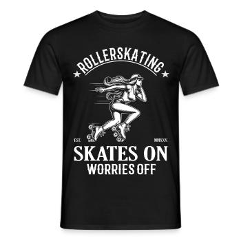 Design cool en patins à roulettes - liberté sur roues - T-shirt homme - noir - Devant - AI Model Male 178 light (178cm)