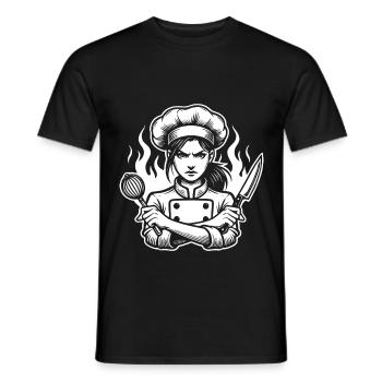 Un design de chef cool pour la femme chef - T-shirt homme - noir - Devant - AI Model Male 178 light (178cm)