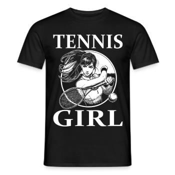 Tennis Girl – Stylisches Design - Männer T-Shirt - Schwarz - Vorne - AI Model Male 178 light (178cm)