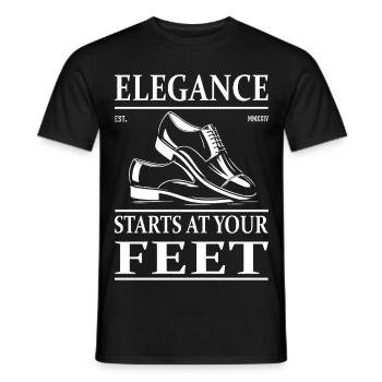 Lackschuhe Design – Glänzend und Elegant - Männer T-Shirt - Schwarz - Vorne - AI Model Male 178 light (178cm)