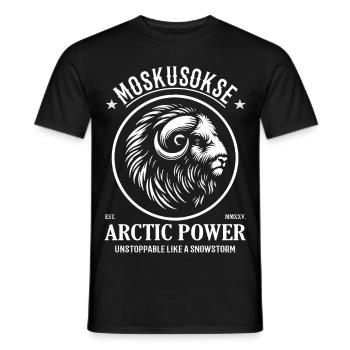 Musk Ox Design – Arctic Power & Naturkraft - Men's T-Shirt - black - Front - AI Model Male 178 light (178cm)