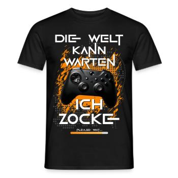 Gamer Zocker Gaming Konsole Videospiele Lustig - Männer T-Shirt - Schwarz - Vorne - AI Model Male 178 light (178cm)