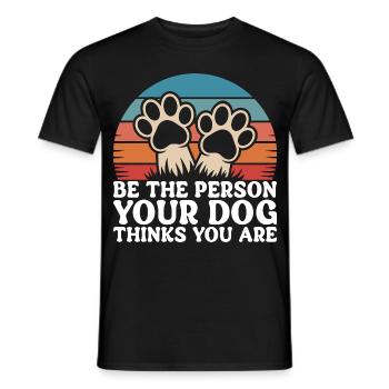 Funny Humorous Dog Quote - Men's T-Shirt - black - Front - AI Model Male 178 light (178cm)