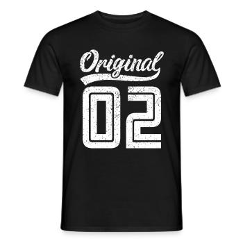2002 Original 02 geboren 2002 - Männer T-Shirt - Schwarz - Vorne - AI Model Male 178 light (178cm)