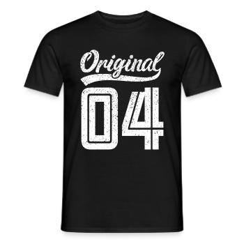 2004 Original 04 born 2004 - Men's T-Shirt - black - Front - AI Model Male 178 light (178cm)