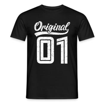 2001 Original 01 Né en 2001 - T-shirt homme - noir - Devant - AI Model Male 178 light (178cm)