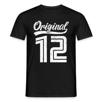 2012 Original 12 born 2012 - Men's T-Shirt - black - Front - AI Model Male 178 light (178cm)