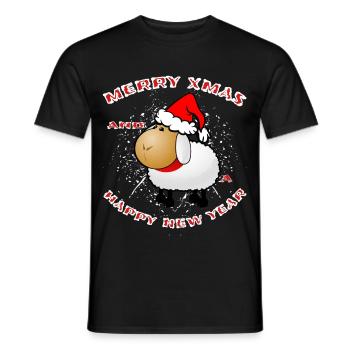 Christmas sheep sheep sheep - Men's T-Shirt - black - Front - AI Model Male 178 light (178cm)