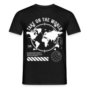 Partez à l’assaut du monde - T-shirt homme - noir - Devant - AI Model Male 178 light (178cm)