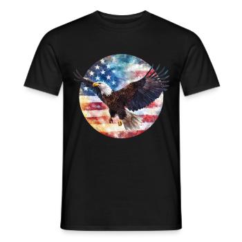 Adler USA Flagge - Männer T-Shirt - Schwarz - Vorne - AI Model Male 178 light (178cm)