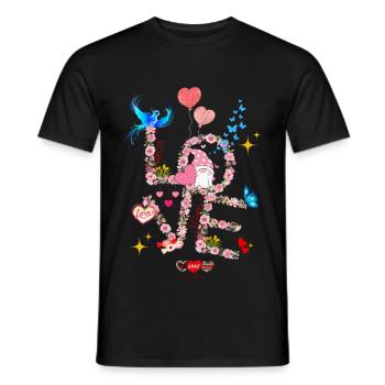 Blumen Valentinstag Ich LIEBE dich - Männer T-Shirt - Schwarz - Vorne - AI Model Male 178 light (178cm)