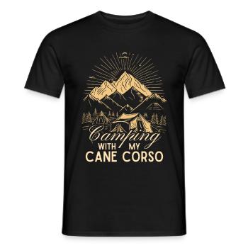 Cane Corso Zelten Wandern Outdoor - Männer T-Shirt - Schwarz - Vorne - AI Model Male 178 light (178cm)