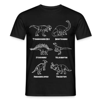 Dinosaurier Sorten - Männer T-Shirt - Schwarz - Vorne - AI Model Male 178 light (178cm)