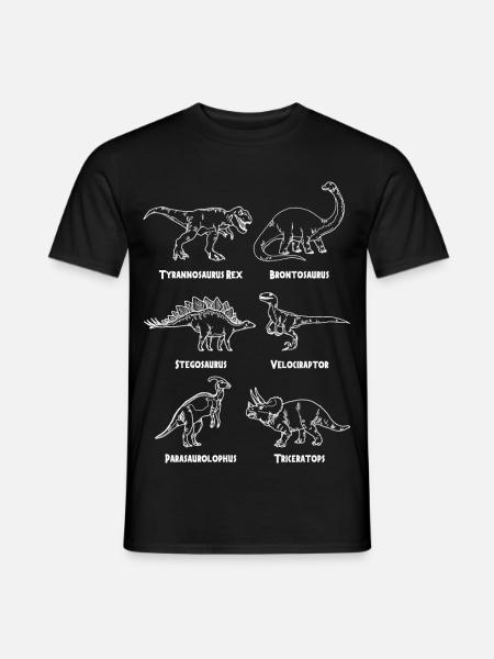 Dinosaurier Sorten - Männer T-Shirt - Schwarz
