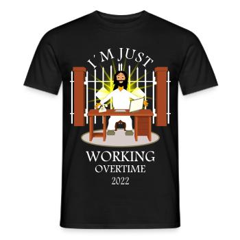 Dieu fait des heures supplémentaires - T-shirt homme - noir - Devant - AI Model Male 178 light (178cm)
