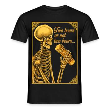 TWO BEERS OR NOT TWO BEERS - Men's T-Shirt - black - Front - AI Model Male 178 light (178cm)