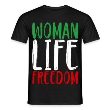Woman Life Freedom Frau Frauen Frauenrechte Iran - Männer T-Shirt - Schwarz - Vorne - AI Model Male 178 light (178cm)