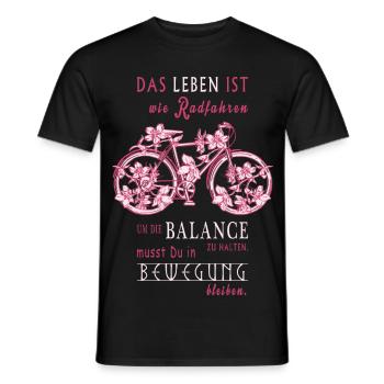 Das Leben ist wie Radfahren - Männer T-Shirt - Schwarz - Vorne - AI Model Male 178 light (178cm)