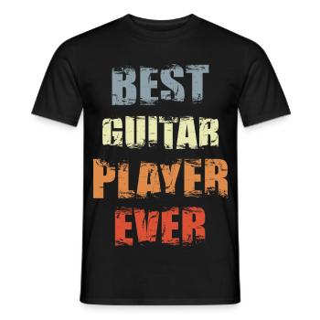 Bast Gitarrist - Männer T-Shirt - Schwarz - Vorne - AI Model Male 178 light (178cm)