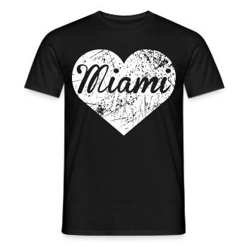Miami Herz - Männer T-Shirt - Schwarz - Vorne - AI Model Male 178 light (178cm)