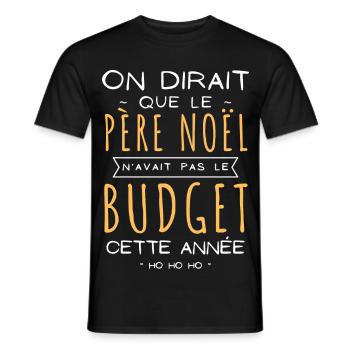 Père Noël avait pas le budget cette année - Cadeau - T-shirt homme - noir - Devant - AI Model Male 178 light (178cm)