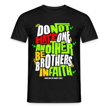 Ne vous haïssez pas les uns les autres Citation de la foi - T-shirt homme - noir - Devant - AI Model Male 178 light (178cm)