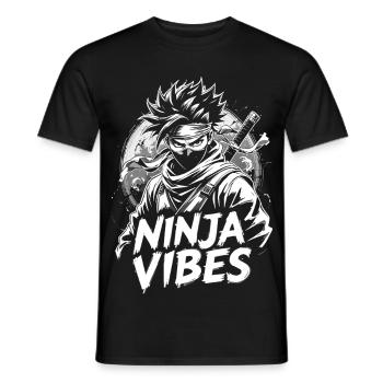 Ninja Vibes T-shirt Design - Men's T-Shirt - black - Front - AI Model Male 178 light (178cm)