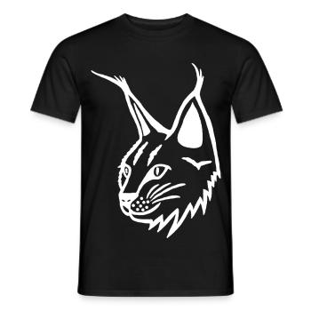 Porträt des weißen Luchses - Männer T-Shirt - Schwarz - Vorne - AI Model Male 178 light (178cm)