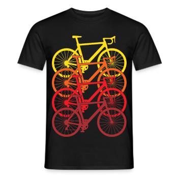 Retro Bike T-shirt Cycling Gift for Cyclist - Men's T-Shirt - black - Front - AI Model Male 178 light (178cm)