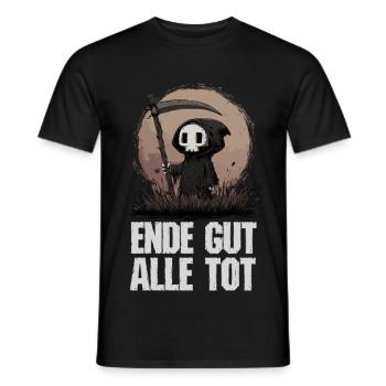 Tout est mort – Humour de la faucheuse - T-shirt homme - noir - Devant - AI Model Male 178 light (178cm)