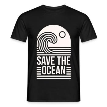 Citations de conservation de la protection de l’océan Save the Ocean - T-shirt homme - noir - Devant - AI Model Male 178 light (178cm)