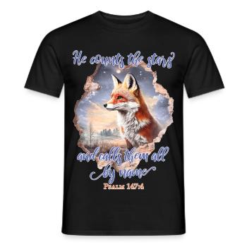 Fuchs Bibelvers Christlich - Männer T-Shirt - Schwarz - Vorne - AI Model Male 178 light (178cm)