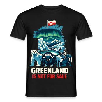 Cadeau du drapeau du t-shirt Pas à vendre du Groenland - T-shirt homme - noir - Devant - AI Model Male 178 light (178cm)