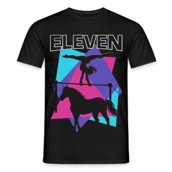 Don de gymnaste de saut pour le 11e anniversaire des chevaux - T-shirt homme - noir - Devant - AI Model Male 178 light (178cm)