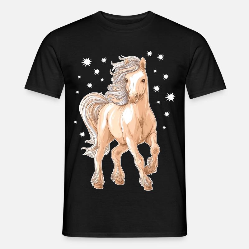 Pferd Pony - Männer T-Shirt - Schwarz
