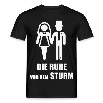 The Calm Before the Storm (Wedding Bridal Couple JGA W) - Men's T-Shirt - black - Front - AI Model Male 178 light (178cm)