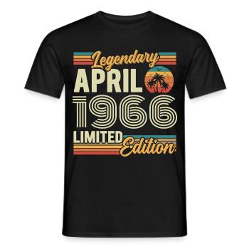 Avril 1966 Cadeau 60e Anniversaire - April 1966 - T-shirt homme - noir - Devant - AI Model Male 178 light (178cm)