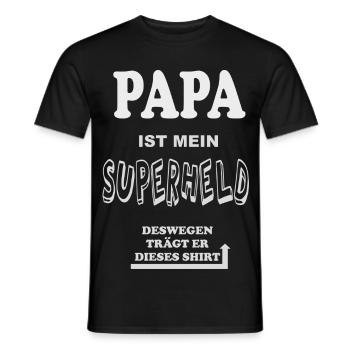 Papa Superheld Vatertag - Männer T-Shirt - Schwarz - Vorne - AI Model Male 178 light (178cm)