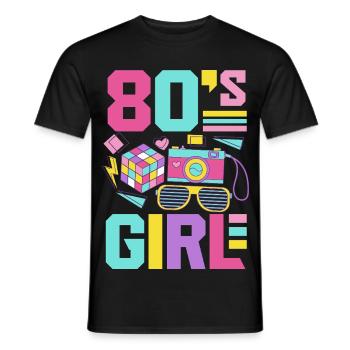 Retro Back to the 80s Vintage Design - Männer T-Shirt - Schwarz - Vorne - AI Model Male 178 light (178cm)