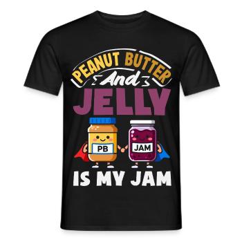 Look Partner Beurre de Cacahuète & Confiture Design - T-shirt homme - noir - Devant - AI Model Male 178 light (178cm)